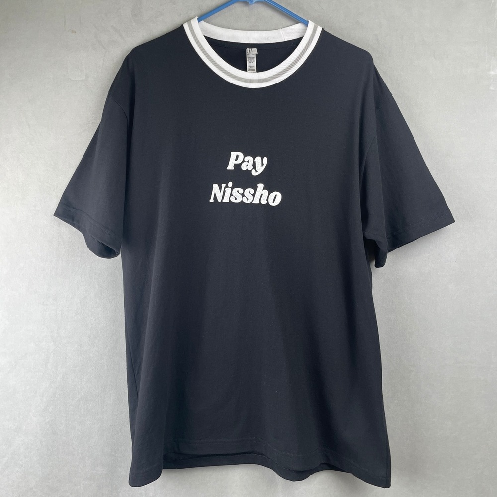 American Apparel Pay Nissho Shoe Dog Ref Graphic T-Shirt Mens M Blk Heavy Jersey